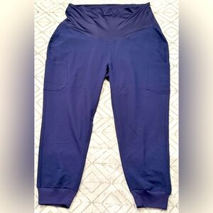 Mandalas 2XL Navy Blue Maternity Full Panel Scrub Joggers 22x26 Inseam 27 NWT